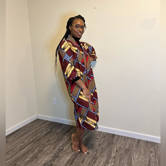 Mid Length Oversize Ankara Kimono - Picture 2 of 3